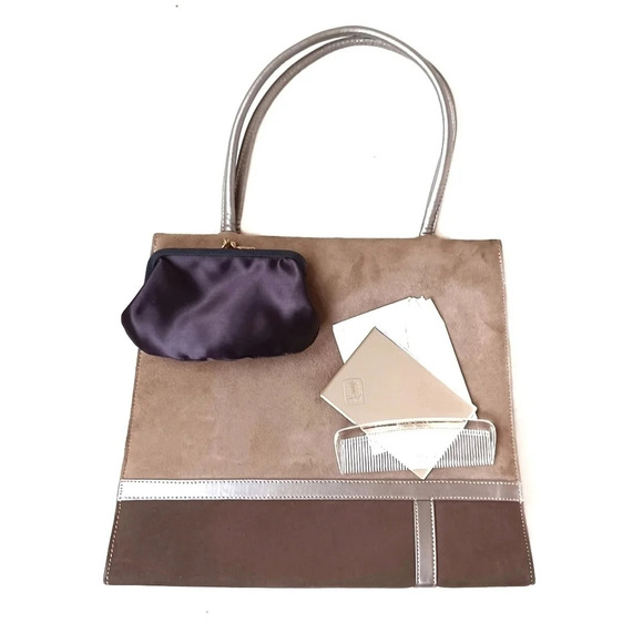 50's Lennox Suede Handbag - Picture 1 of 7